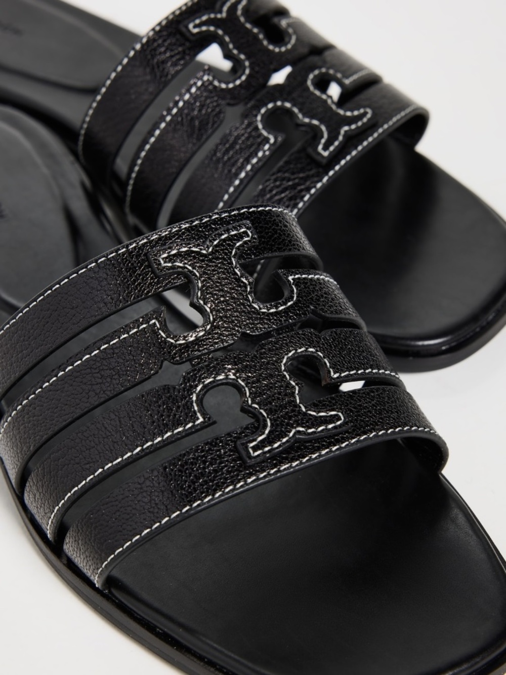 Tory Burch Women's Ines Cage Slide Leather Sandals - Black - Picture 3 of 7